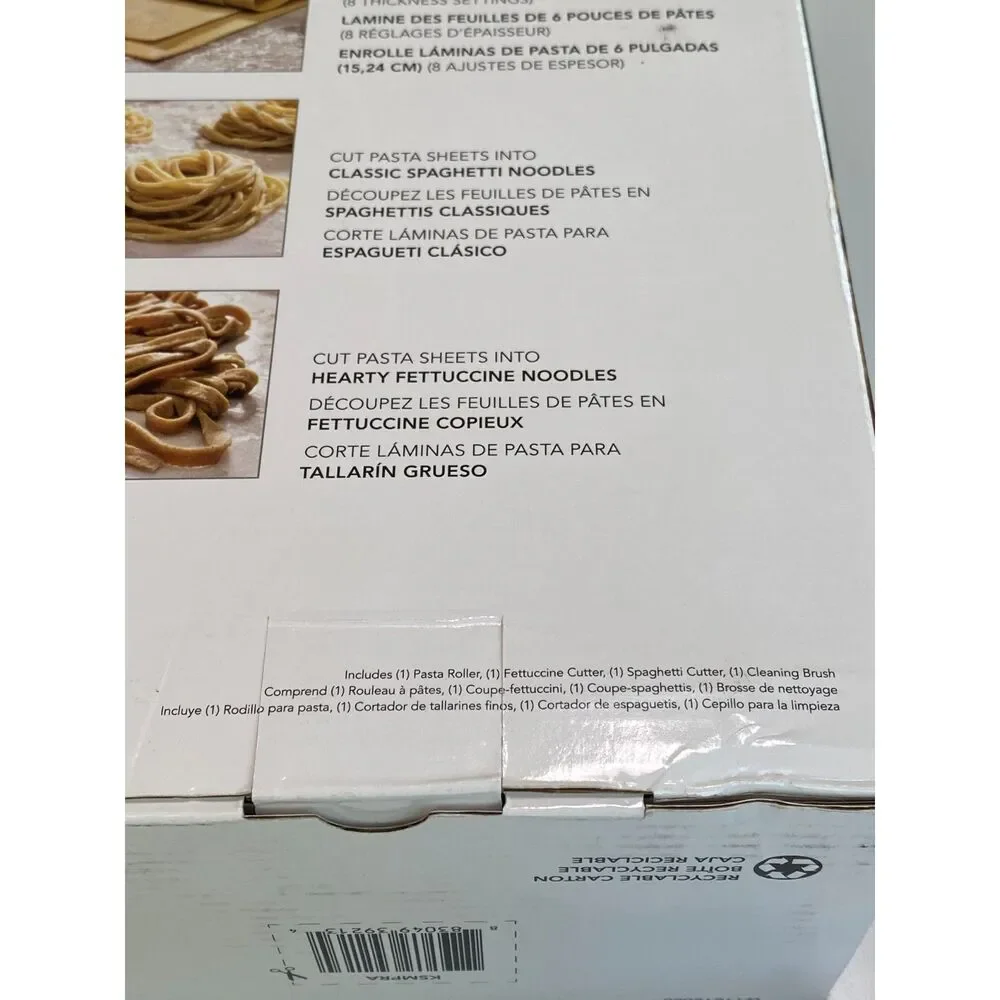NEW KitchenAid 3-Piece Pasta Roller & Cutter Set